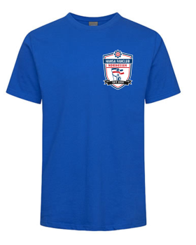 Preview: T-Shirt für Herren "Hansa Fanclub Nordhessen" - royalblau - Brustlogo & gr. Rückenlogo